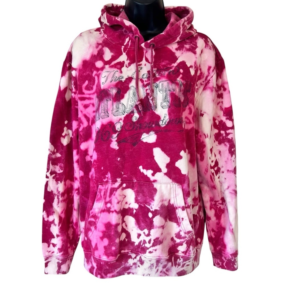 Distressed GAP The Eastern Atlantic 1969 Showdown Bleached Tie Dye Hoodie